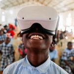 Francis Mwangi, 13, uses an Oculus virtual reality headset on June 2, 2022 in Payne, Kenya. Reuters/Thomas Mukoa