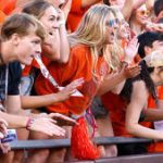 Virginia Tech Hokies fans cheer during the second quarter against the North Carolina Tar Heels at Lane Stadium. Reinhald Matei-USA TODAY Sports