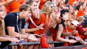 Virginia Tech Hokies fans cheer during the second quarter against the North Carolina Tar Heels at Lane Stadium. Reinhald Matei-USA TODAY Sports