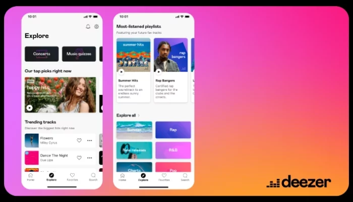 Deezer gets new Home and Expore tabs