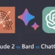 Claude 2 vs Bard vs ChatGPT comparison overview