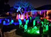 RGB light creations in Halloween decorations