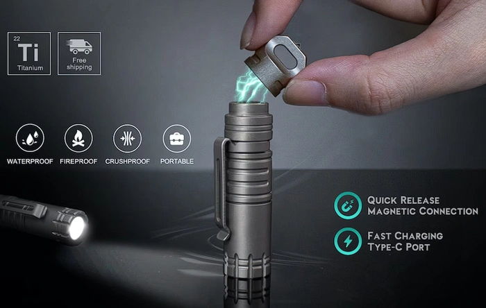 Wayfinder rechargeable quick release mini flashlight