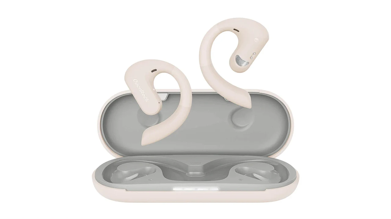 OpenRock S open-ear sport earbuds pale