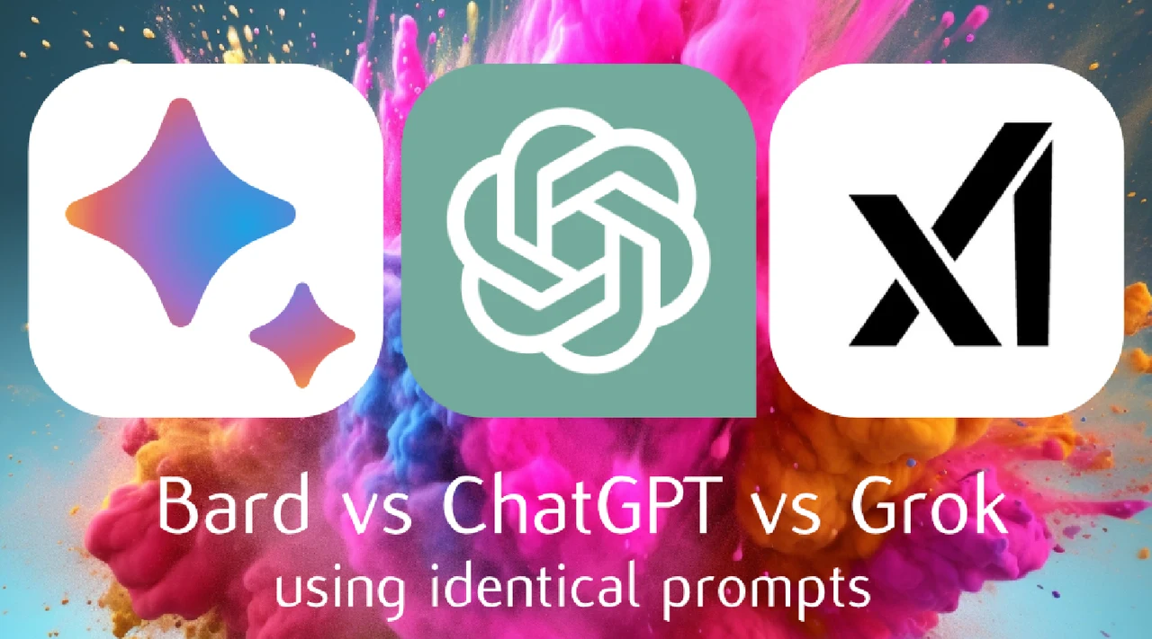 ChatGPT vs Bard vs Grok comparison using identical prompts
