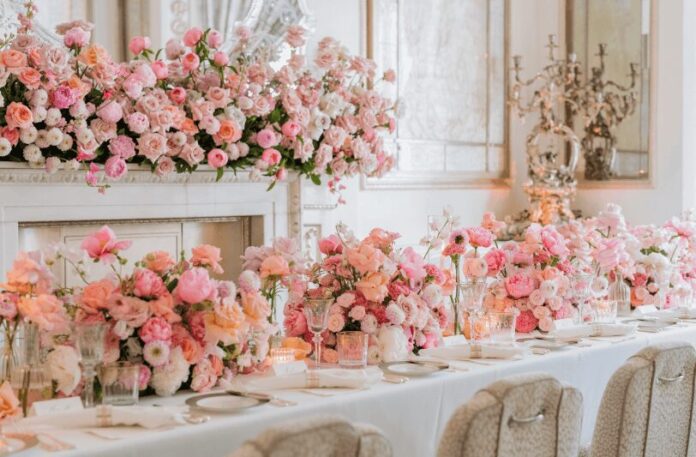 flowers at a wedding