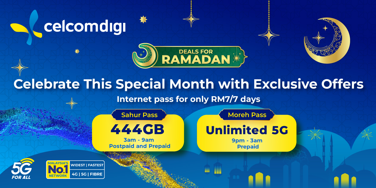 CelcomDigi offering 444GB of 5G data for RM7 this Ramadan