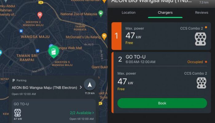 TNB Electron’s 47kW DC charger at Aeon Big Wangsa Maju
